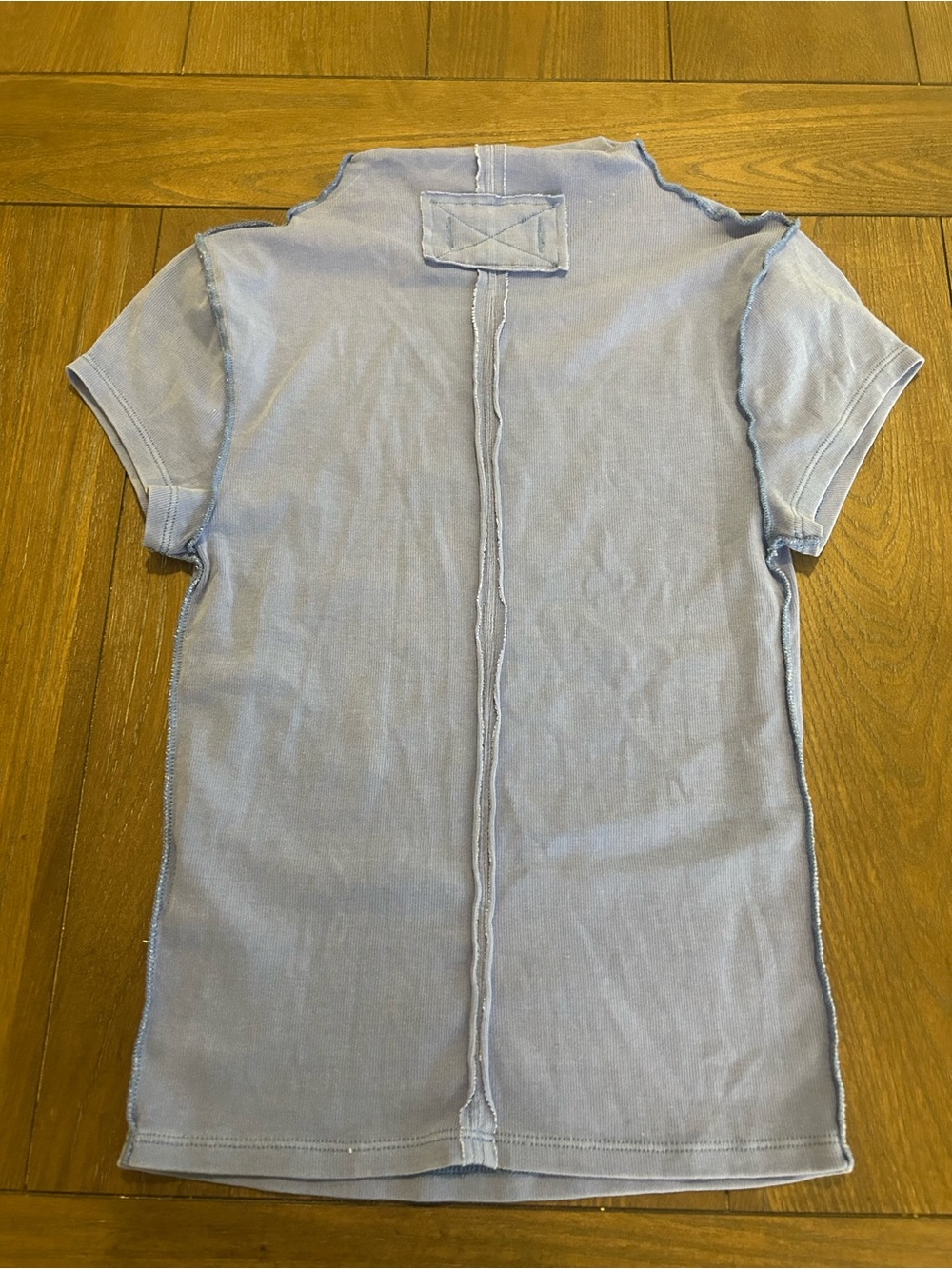 Free People Light Blue Short-Sleeve Mock Neck Tee - Picture 4 of 4